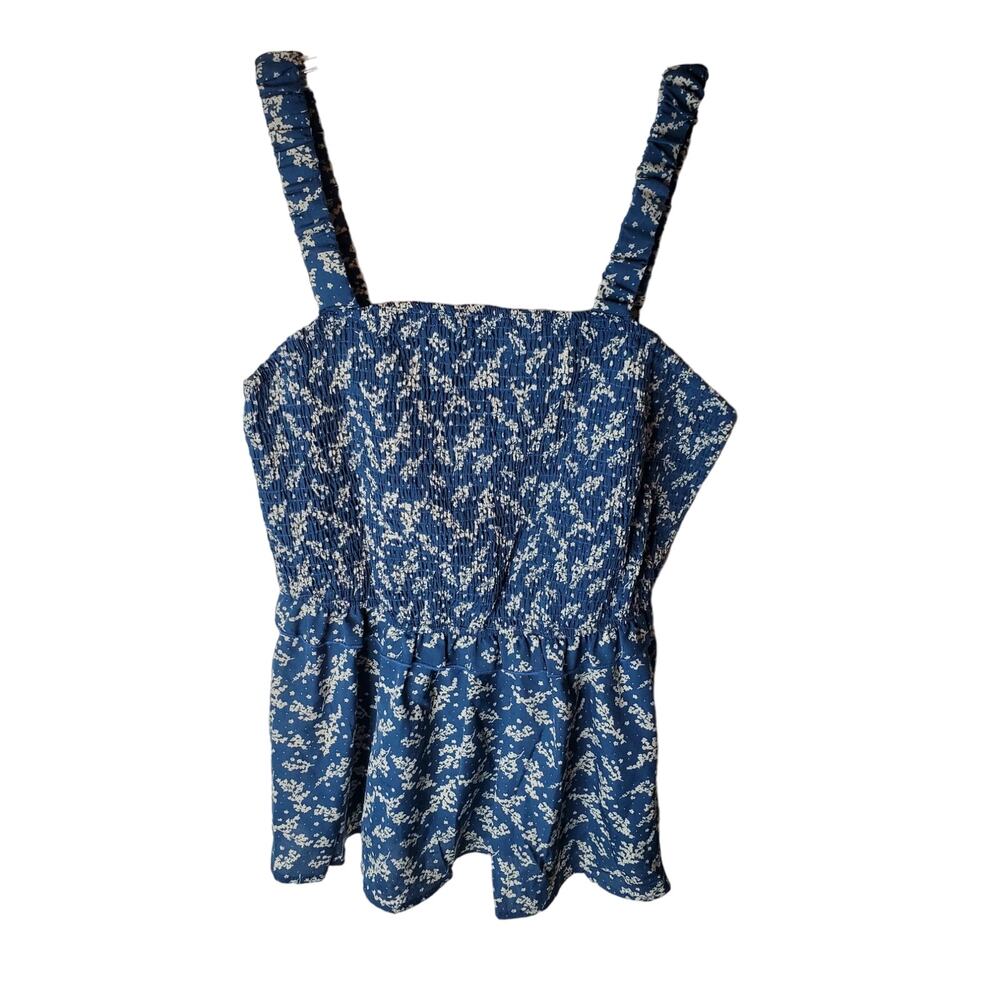 BloomChic Teal Floral Smocked Tank Top, NWT, Size 10